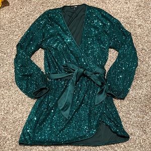 Fashion nova sequin wrap dress.